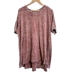 Free People Short Sleeve Tee in Dusty Pink